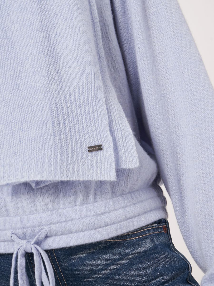 Loose knit organic cashmere scarf with rib details image number 119