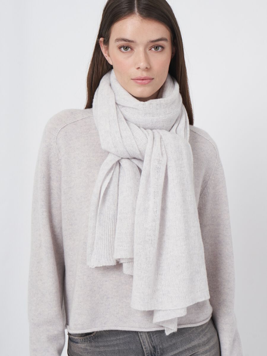 Écharpe oversize femme — maille loose & détails côtelés image number 1