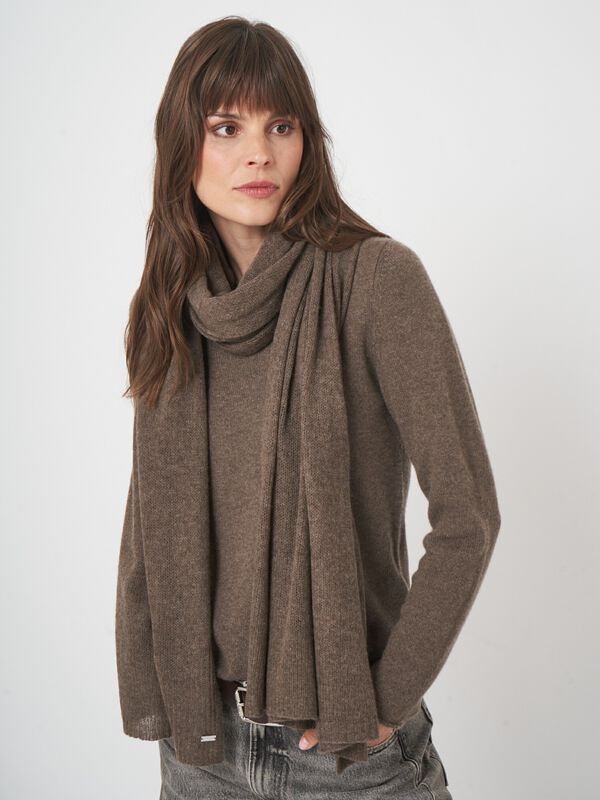 Repeat sjaal - biologisch kasjmier, los gebreid image number 3
