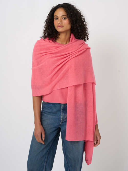 Oversized losgebreide sjaal van biologisch kasjmier