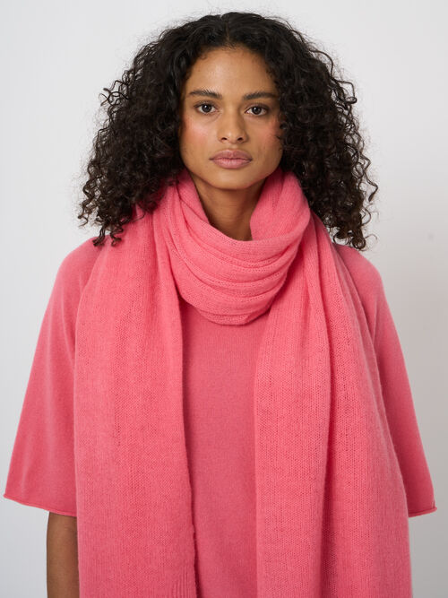 Oversized losgebreide sjaal van biologisch kasjmier