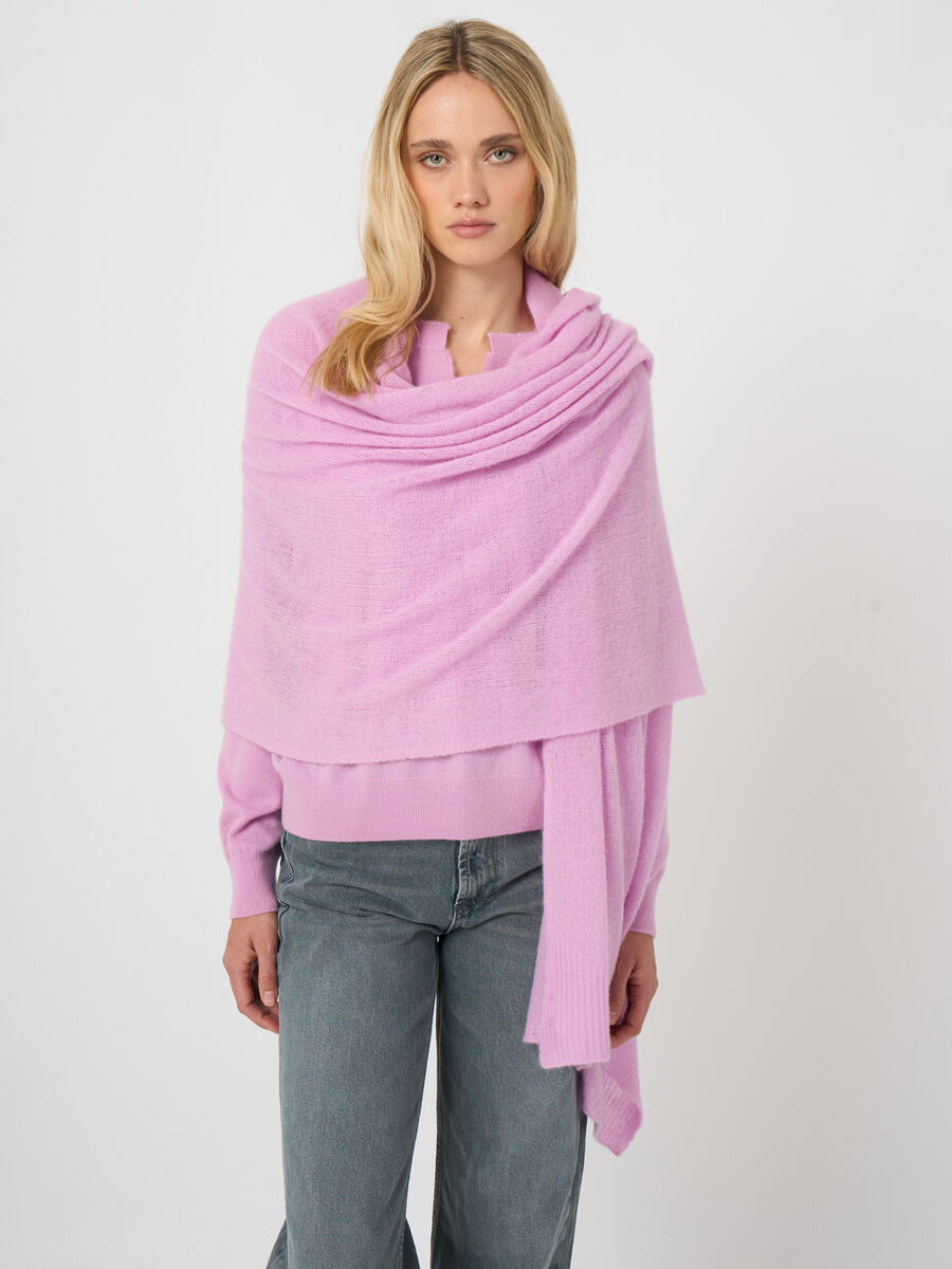 Oversized loose-knit organic cashmere scarf image number 2