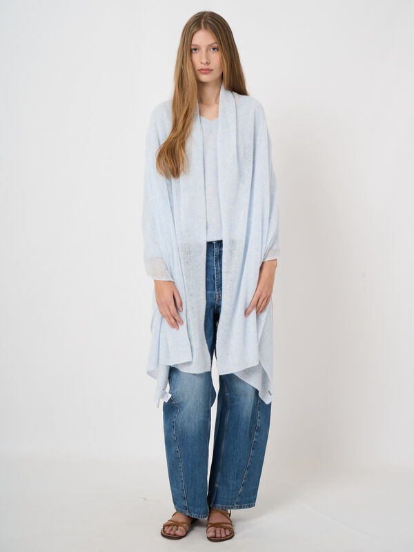 Oversized loose-knit organic cashmere scarf image number 1