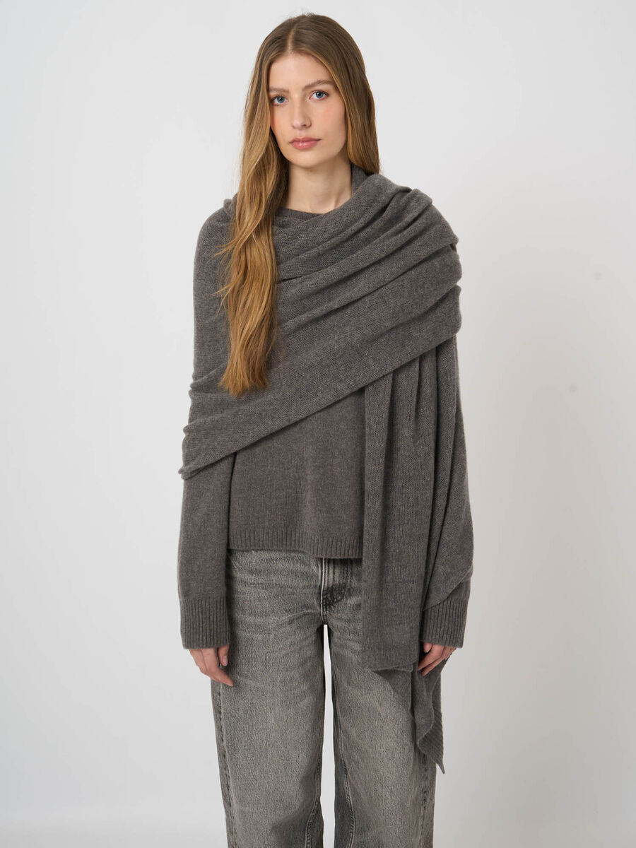 Oversized-Kaschmirschal in lockerem Strick image number 4