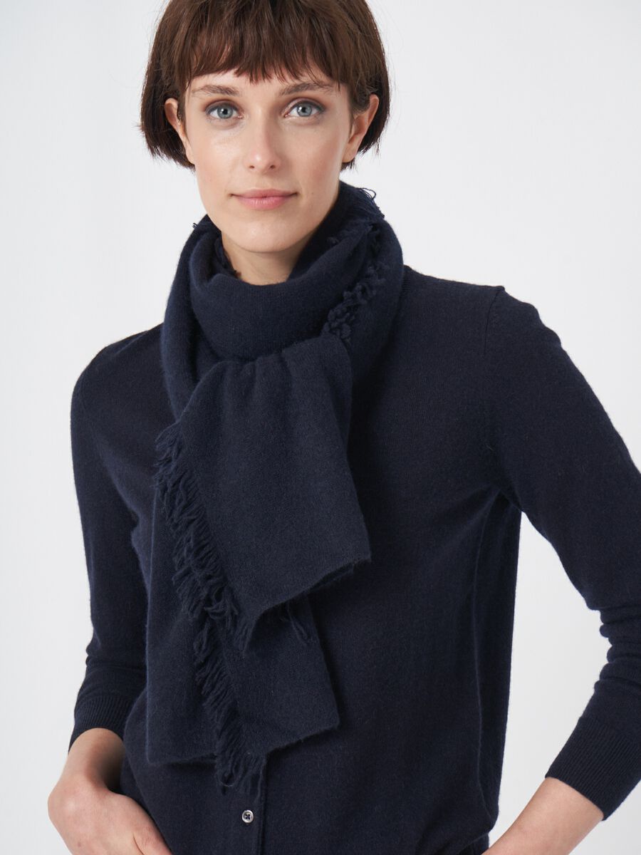 Fringed organic cashmere scarf image number 1