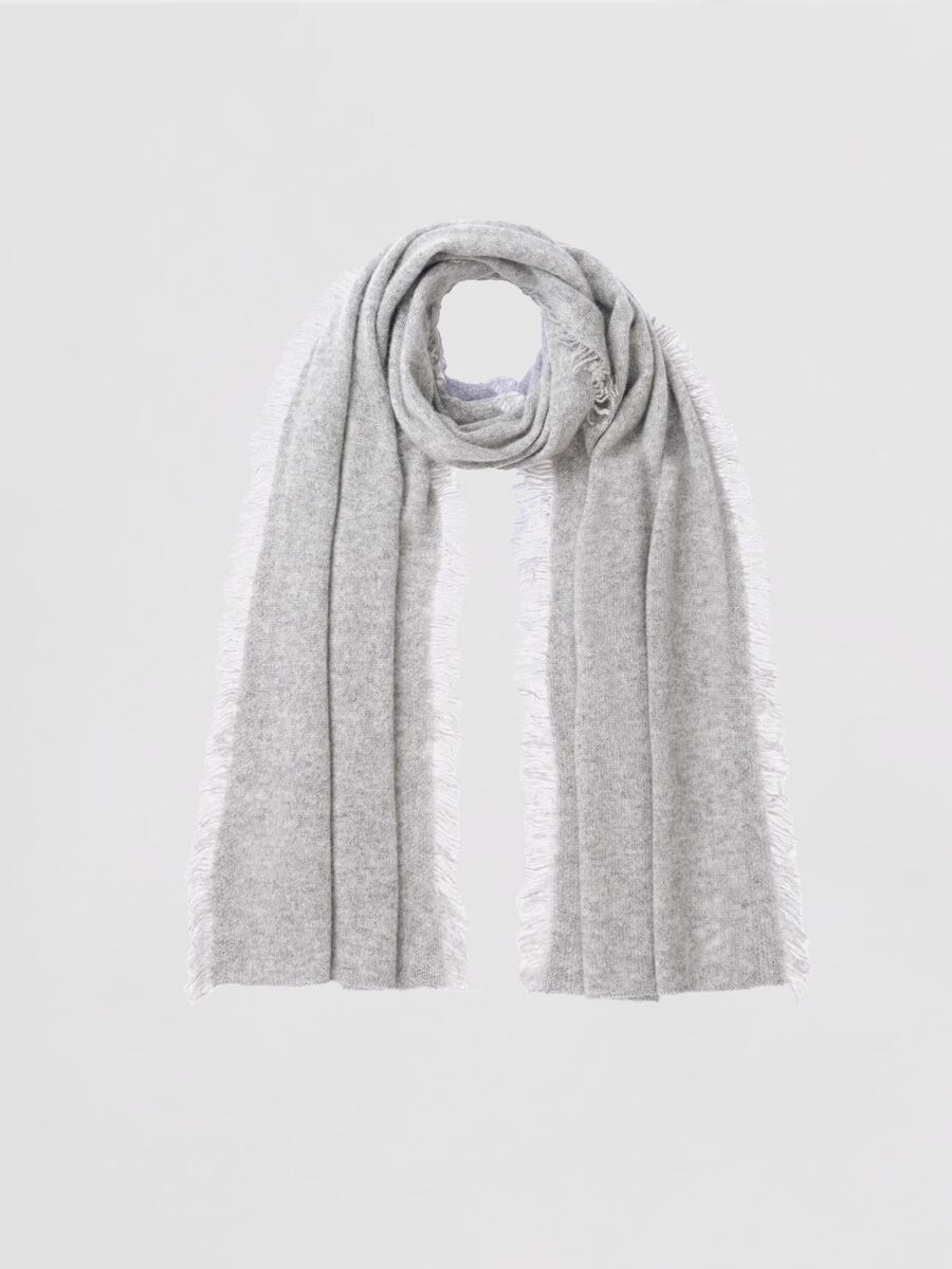 Fringed organic cashmere scarf image number 0