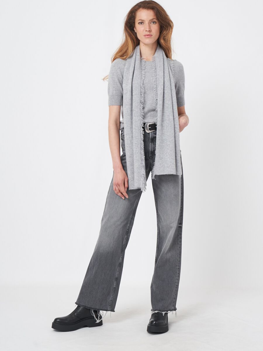 Écharpe frangée femme — cachemire doux & confort repeat image number 2