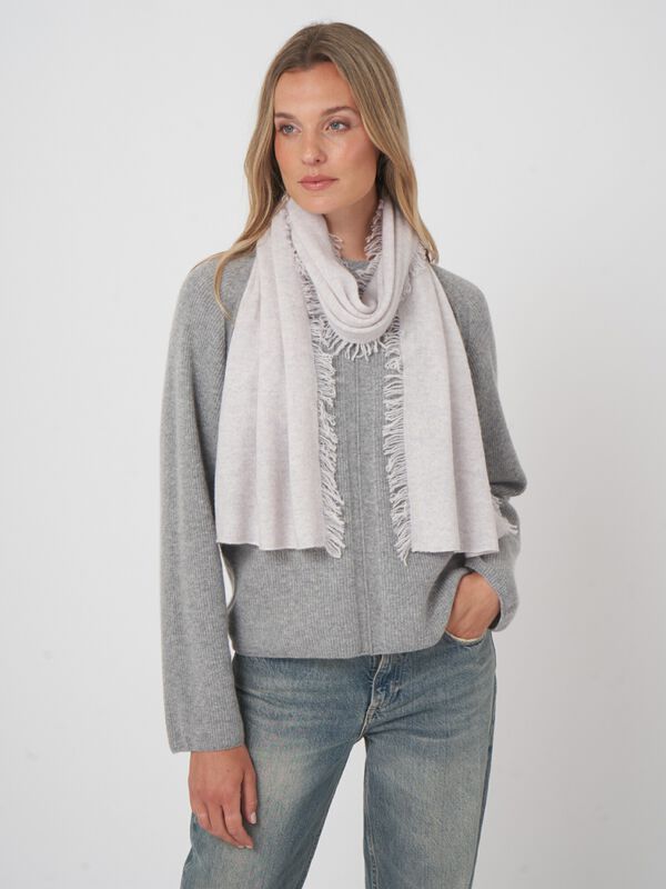 Écharpe frangée femme — cachemire doux & confort repeat image number 2