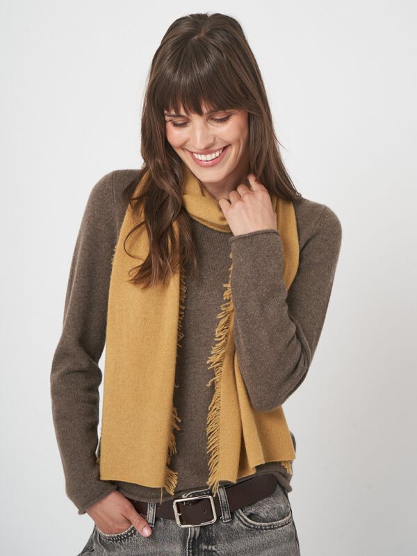 Écharpe frangée femme — cachemire doux & confort repeat image number 2