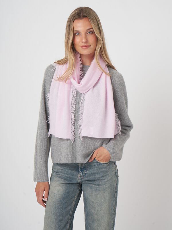 Fringed organic cashmere scarf image number 0