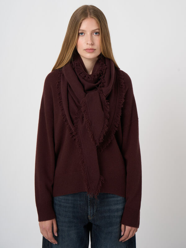 Feinstrick-Kaschmir-Dreieckstuch mit Fransen image number 1