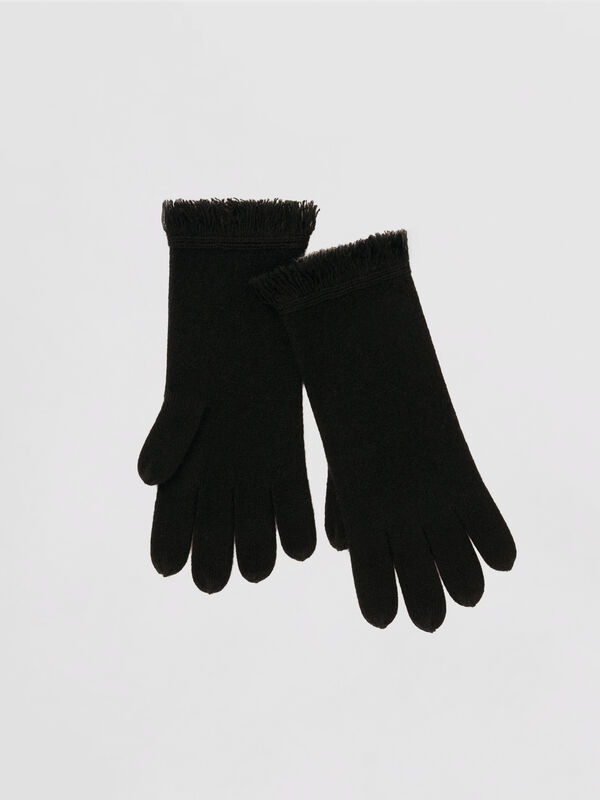 Gants en cachemire fin &agrave; franges image number 0