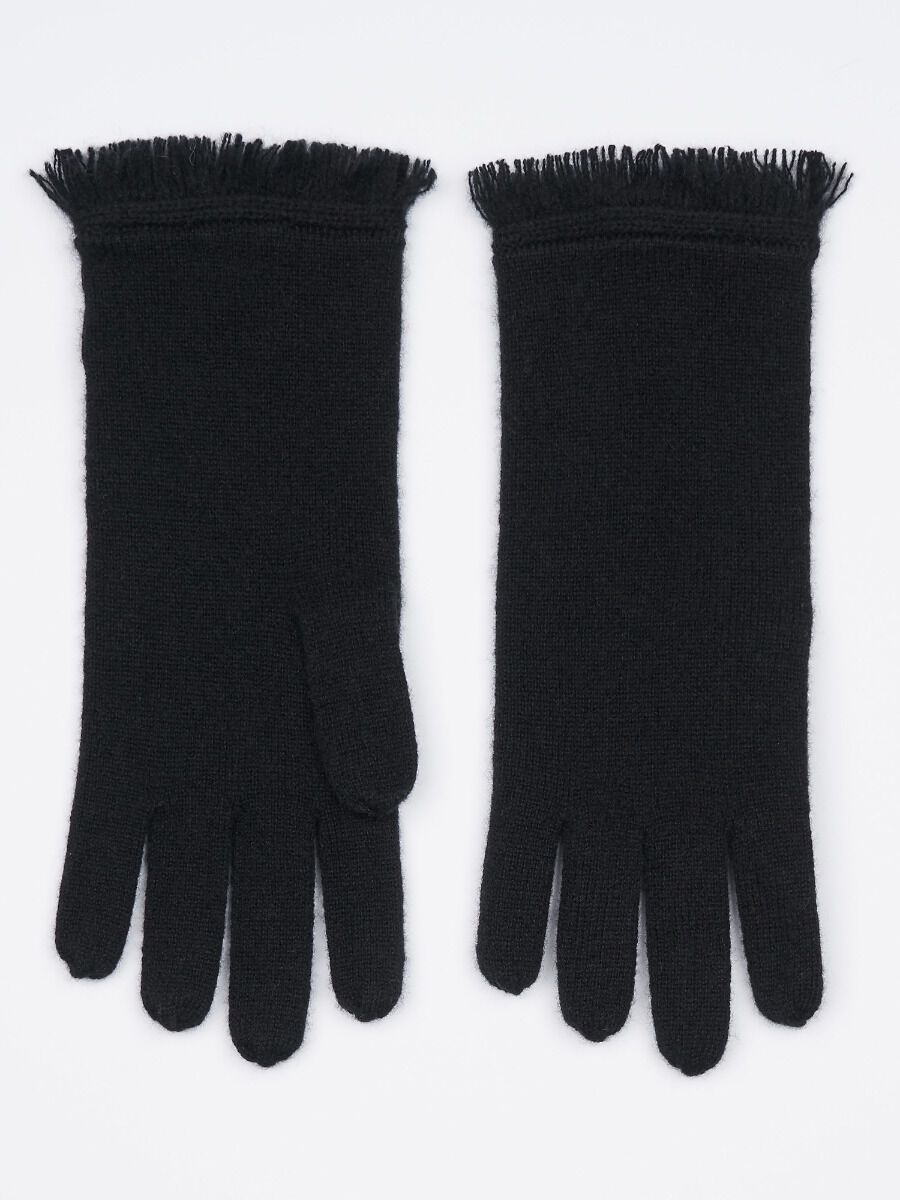 Handschoenen met franjes van organisch cashmere
