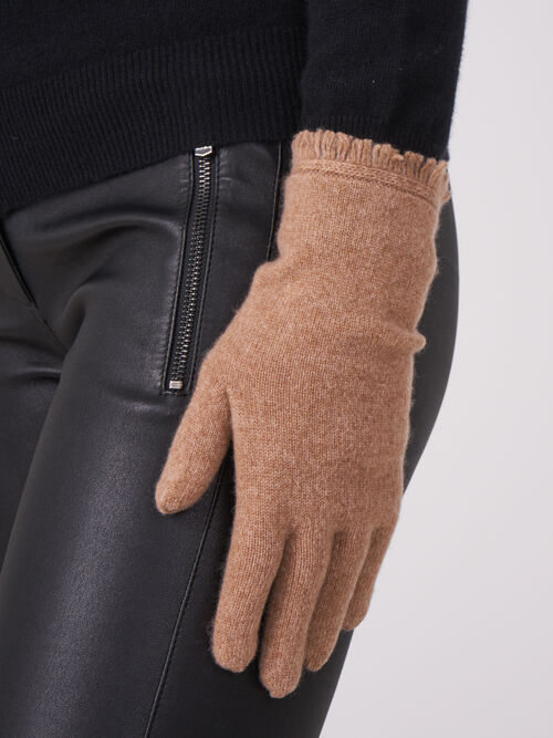 Handschuhe mit Fransen aus Bio-Kaschmir