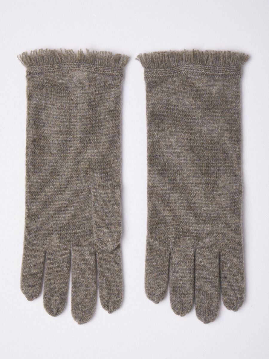 Cashmere gloves with fringes image number 24