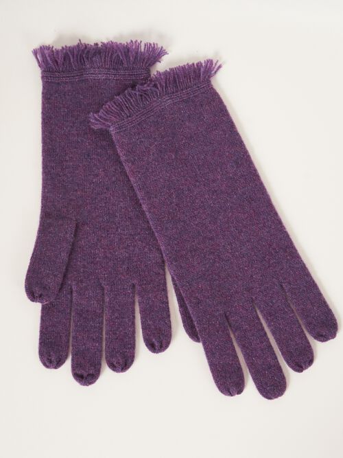 Handschuhe mit Fransen aus Bio-Kaschmir