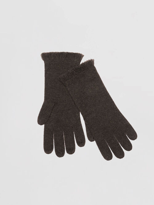 Handschuhe mit Fransen aus Bio-Kaschmir
