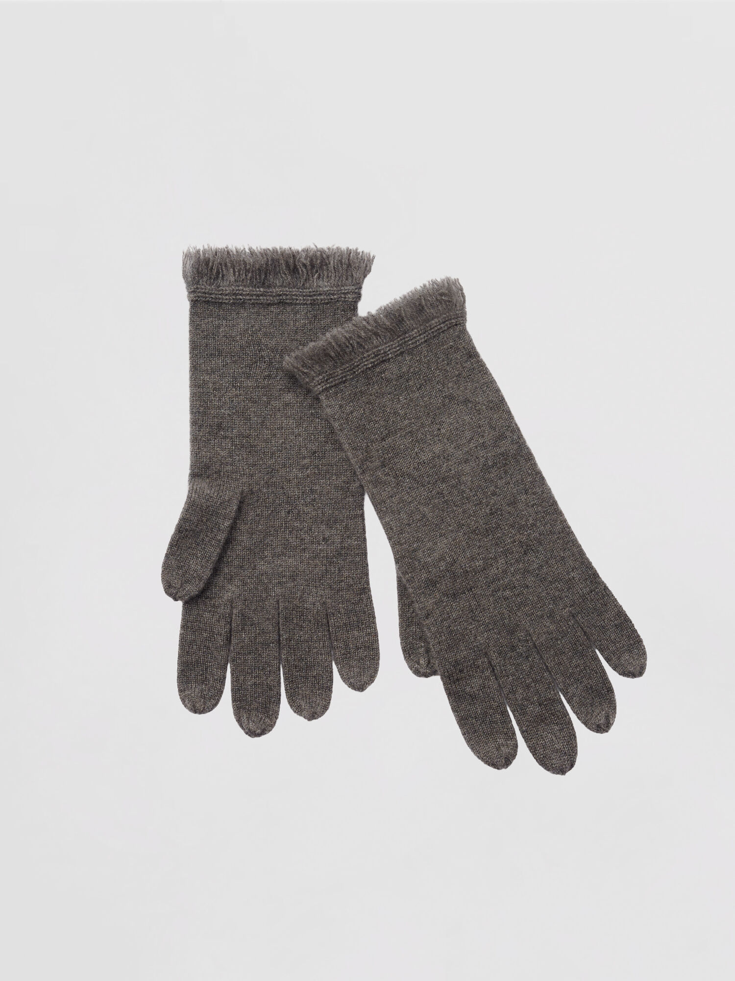 Fijngebreide kasjmier handschoenen met franjes