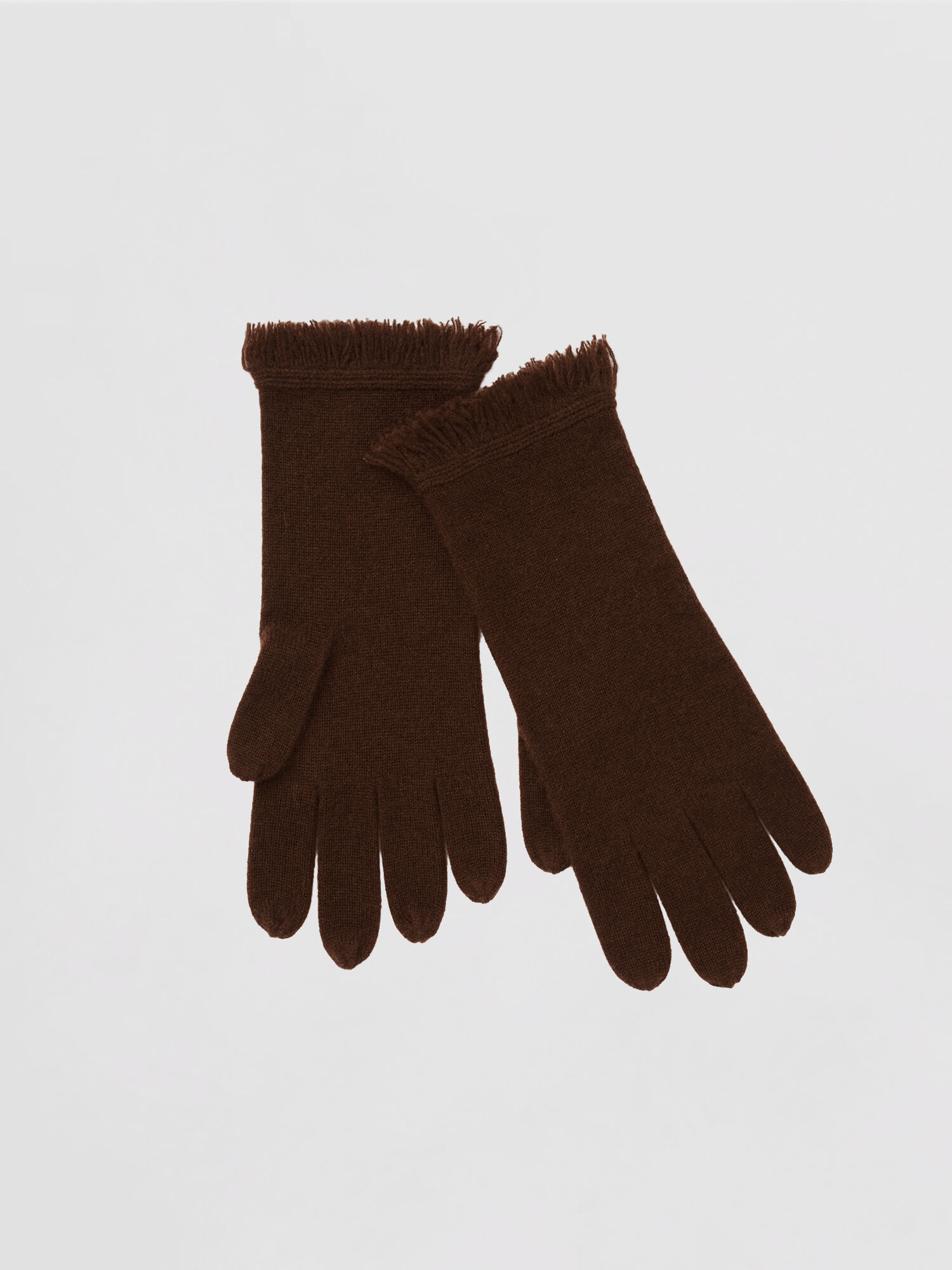 Fijngebreide kasjmier handschoenen met franjes