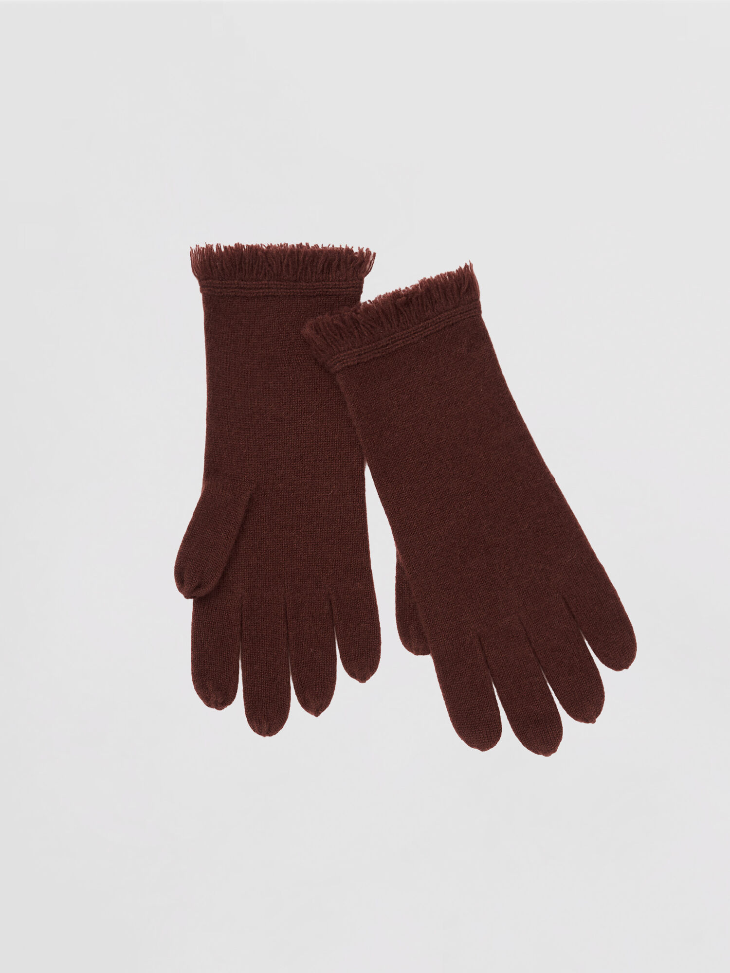 Fijngebreide kasjmier handschoenen met franjes
