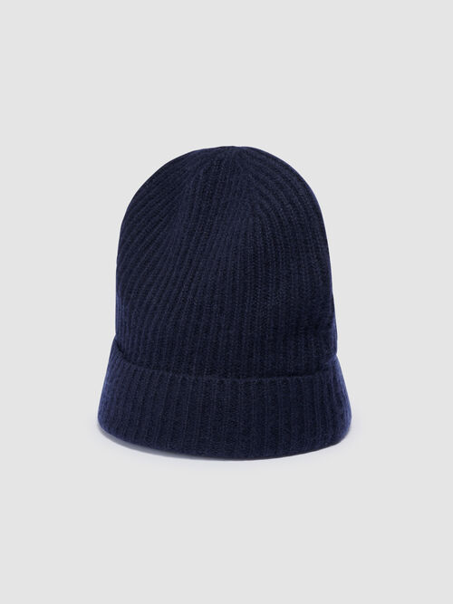 Ribbed hat in organic cashmere
