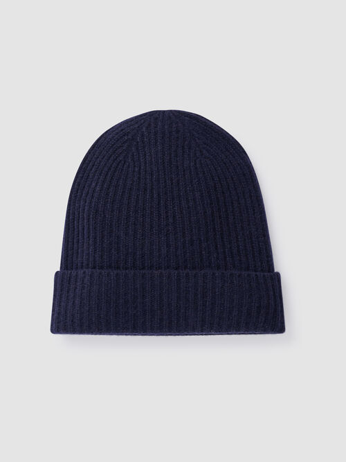 Ribbed hat in organic cashmere