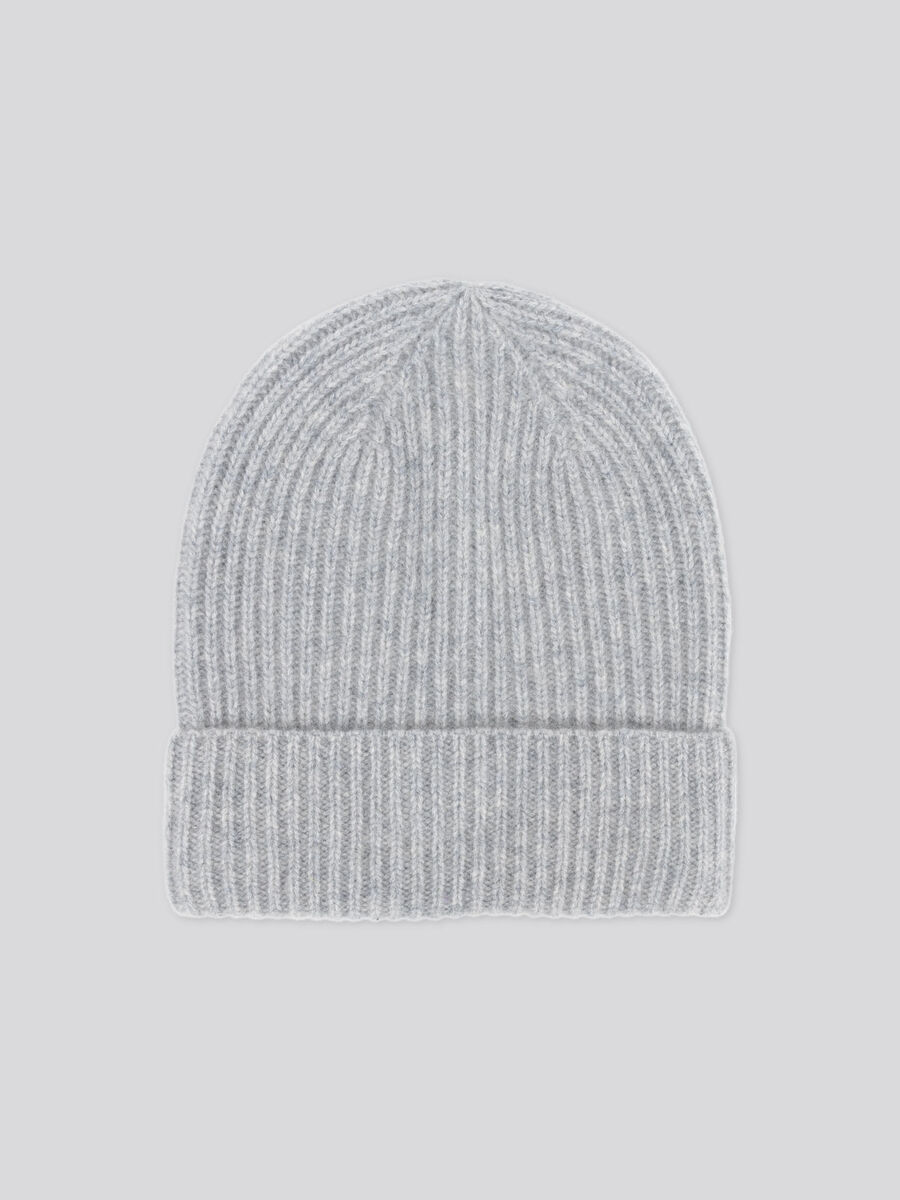 Ribbed hat in organic cashmere image number 0