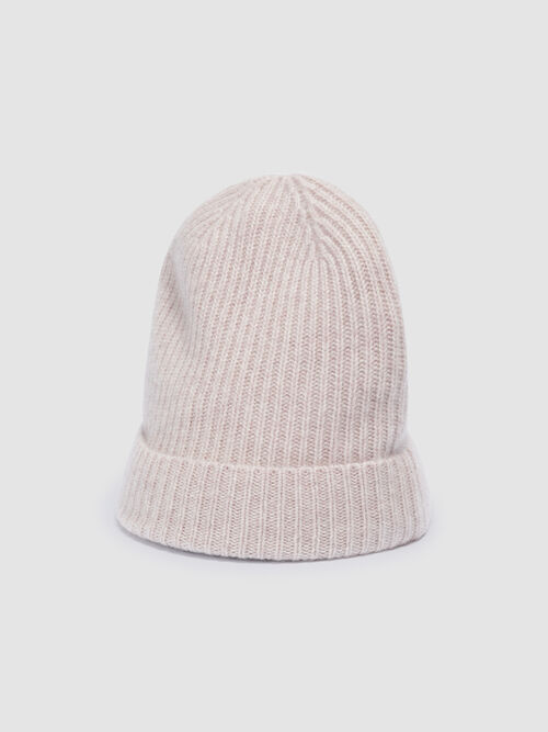 Ribbed hat in organic cashmere