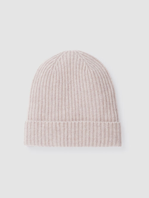 Ribbed hat in organic cashmere