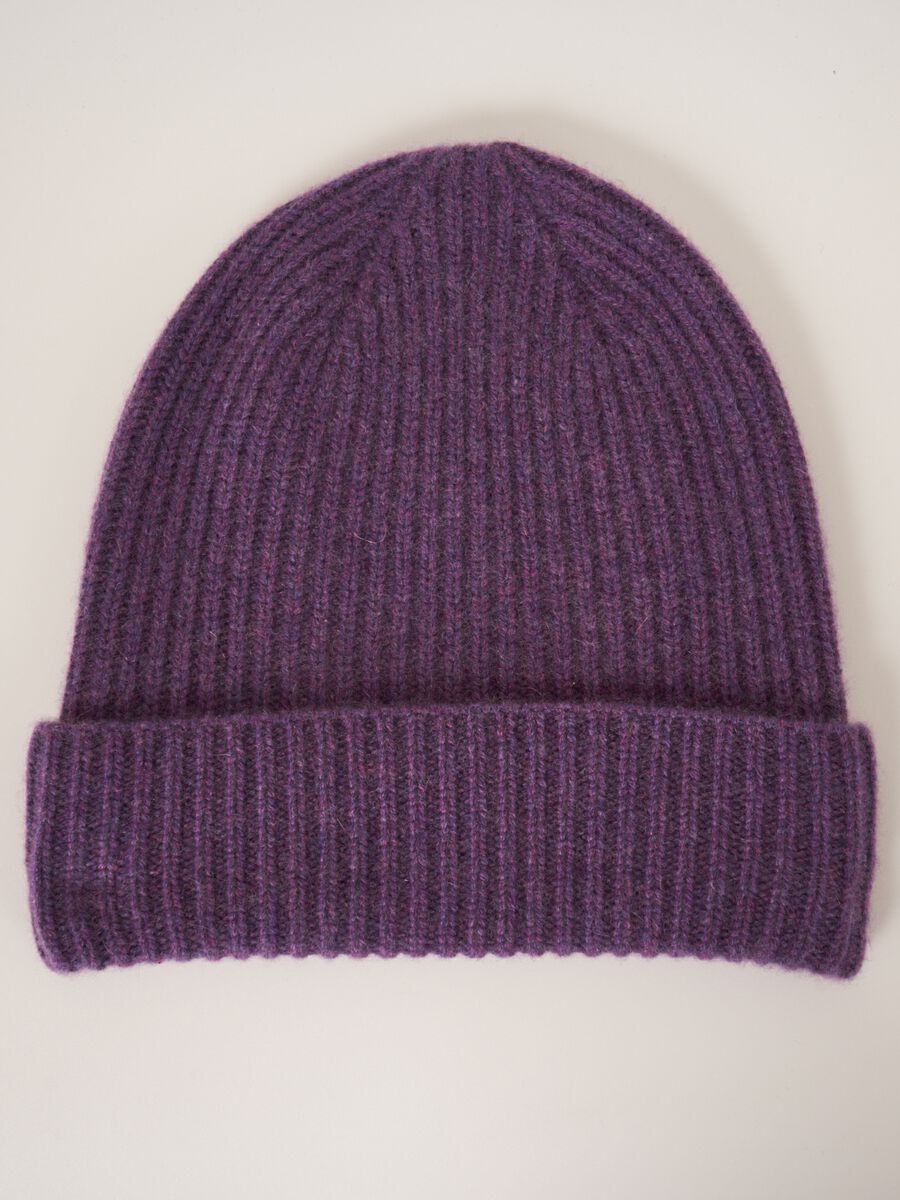Ribbed hat in organic cashmere image number 0