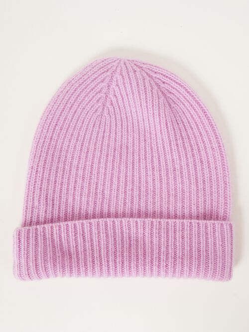 Ribbed hat in organic cashmere