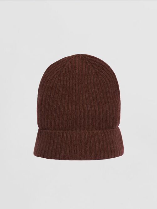 Ribbed hat in organic cashmere