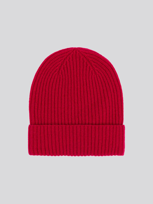 Ribbed hat in organic cashmere