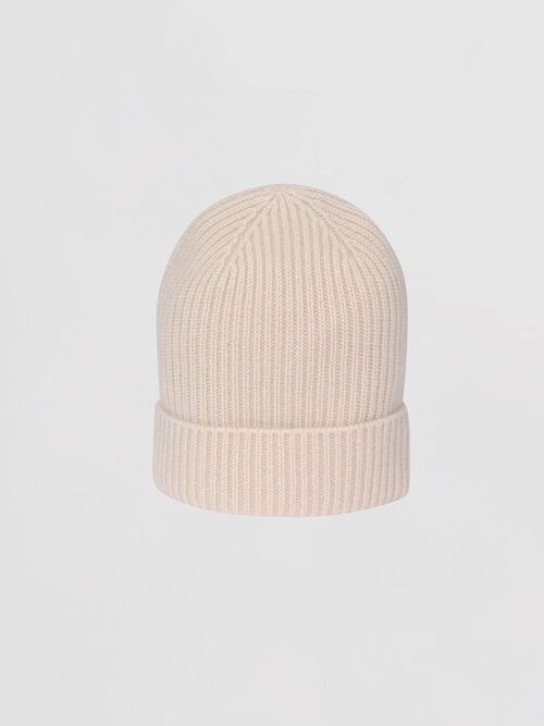 Ribbed hat in organic cashmere