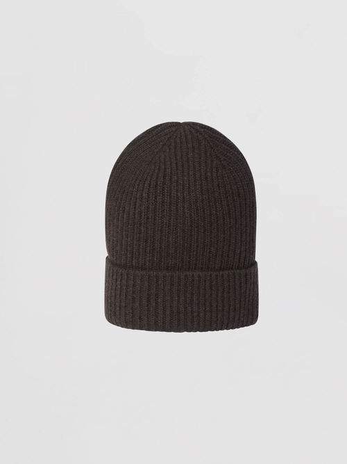 Ribbed hat in organic cashmere