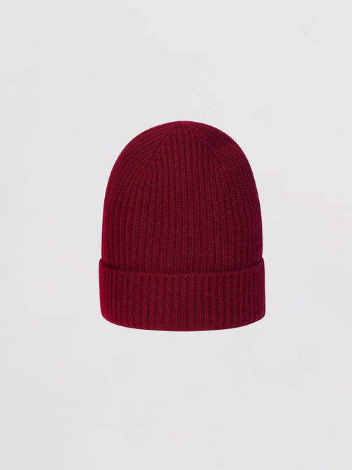Ribbed hat in organic cashmere