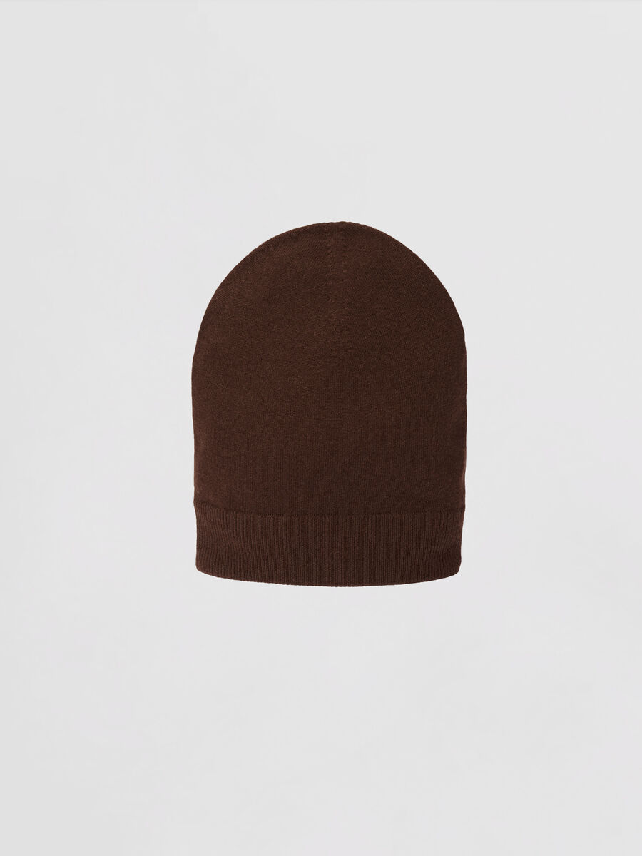 Fine-Knit Cashmere Beanie with Ribbed Brim image number 0