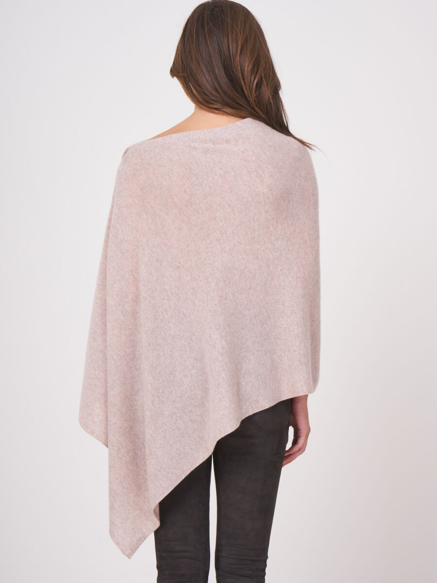 Asymmetric poncho with button placket image number 1