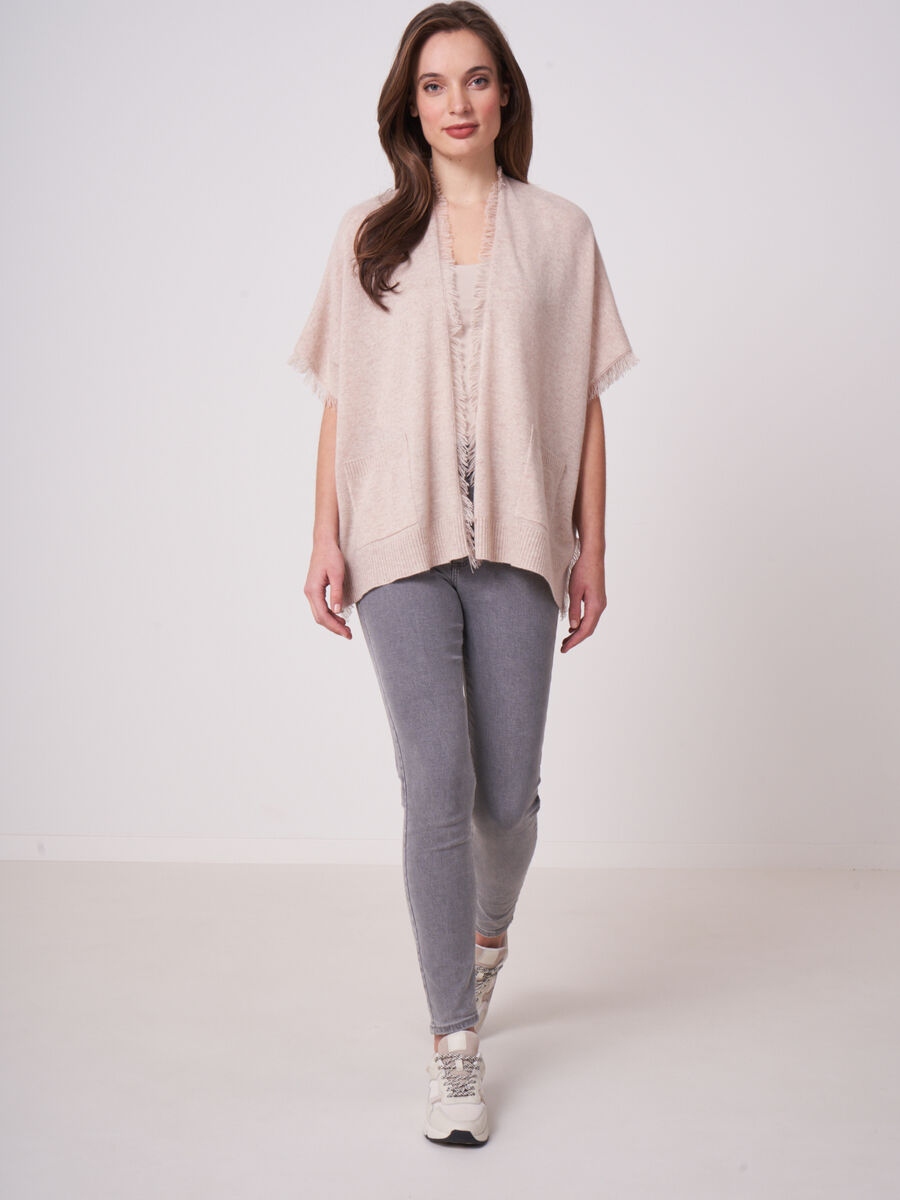 Poncho cape with fringes image number 3