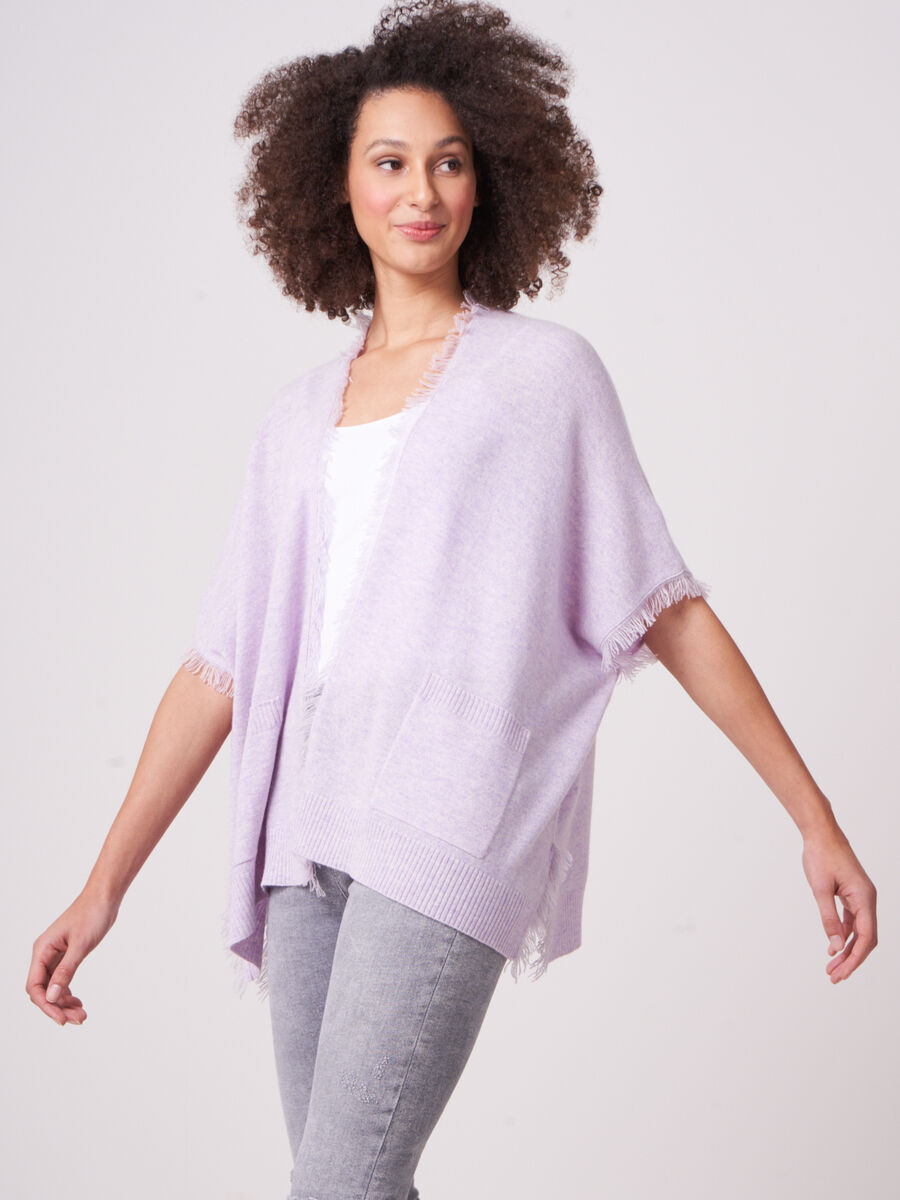 Poncho cape with fringes image number 0