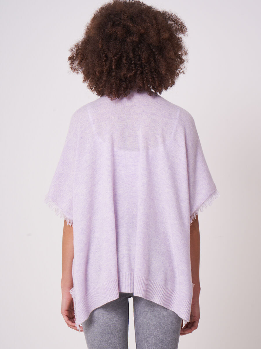 Poncho cape with fringes image number 1