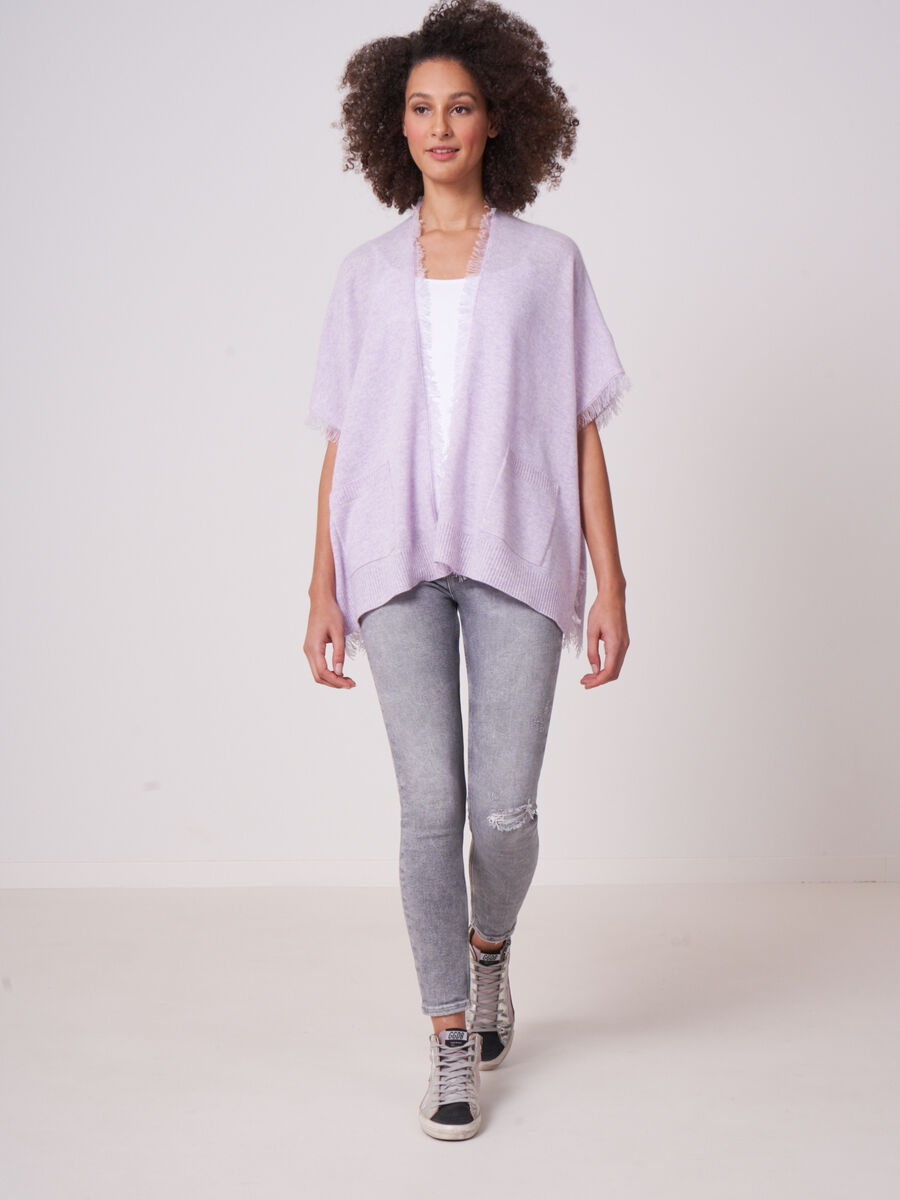 Poncho cape with fringes image number 3