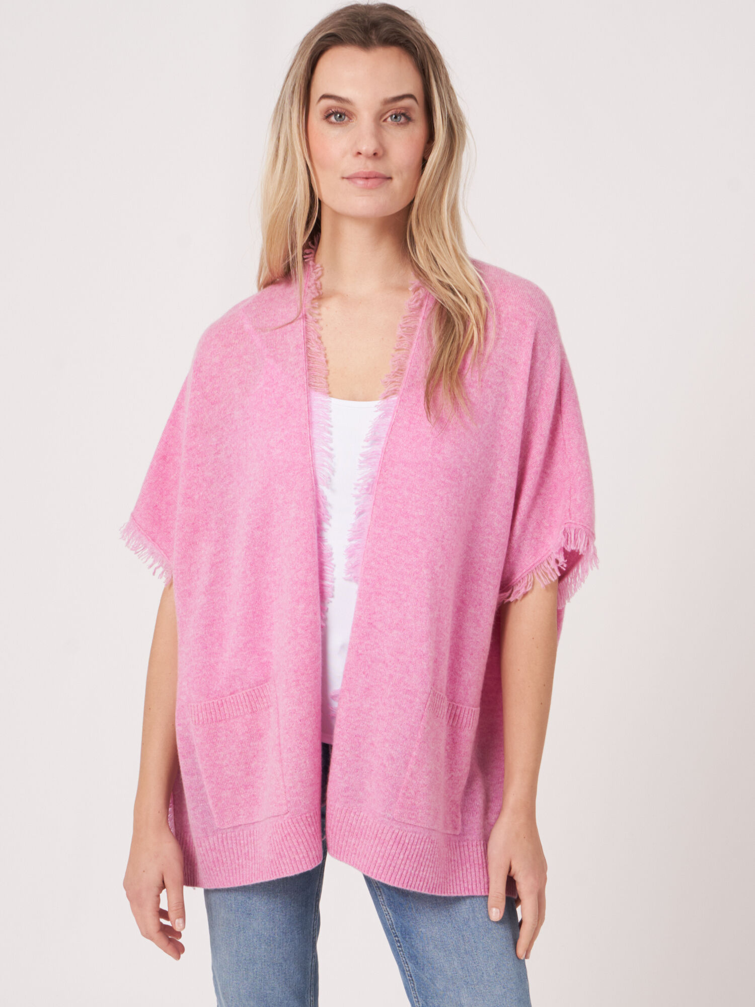 Poncho cape met franjes