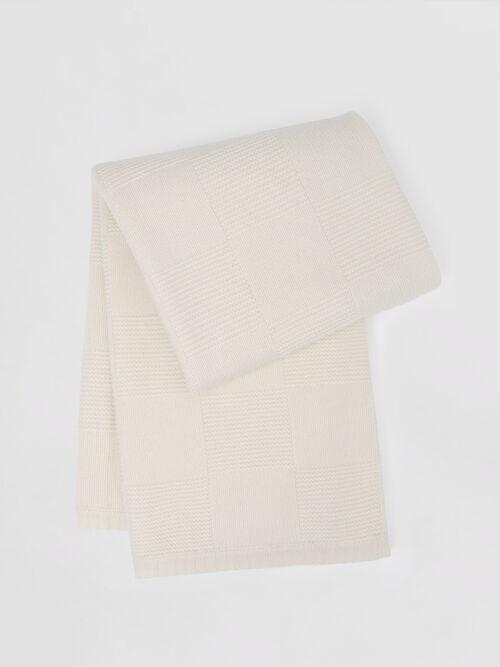 Check pattern knit cashmere plaid