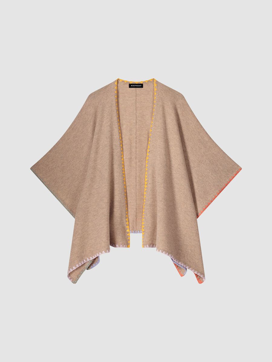 Poncho-Cape mit kontrastfarbenen Deckenstichen image number 1