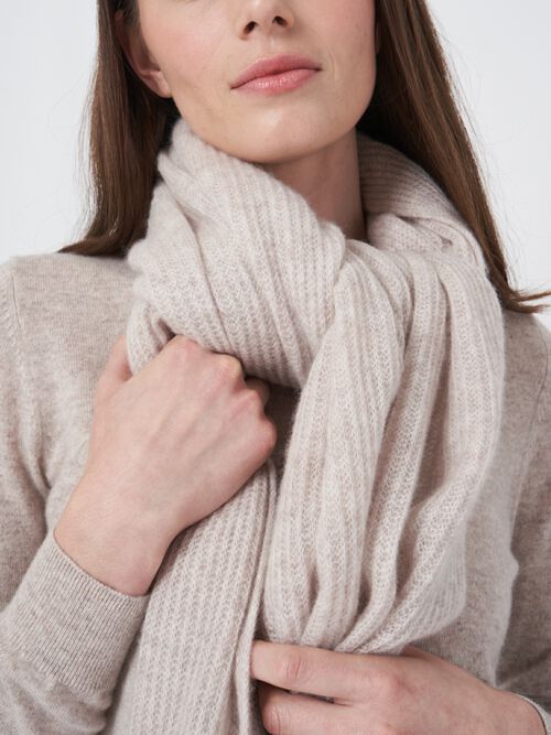 Ribgebreide oversized cashmere sjaal