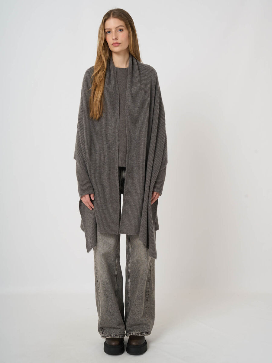 Oversized Rib-Knit Cashmere Scarf image number 5