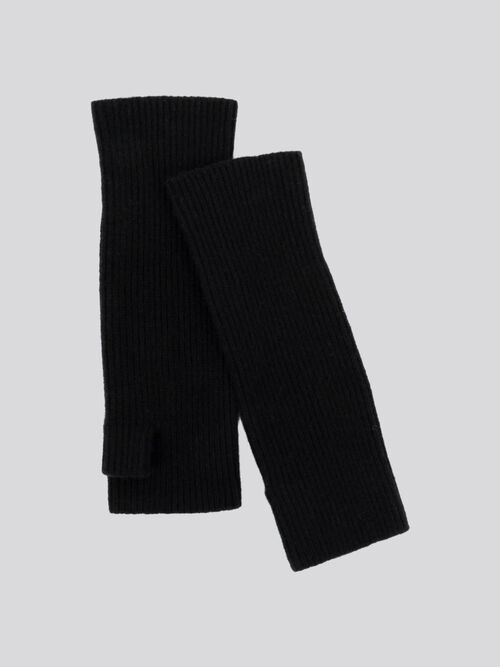 Fingerlose Handschuhe im Rippstrick aus Kaschmir