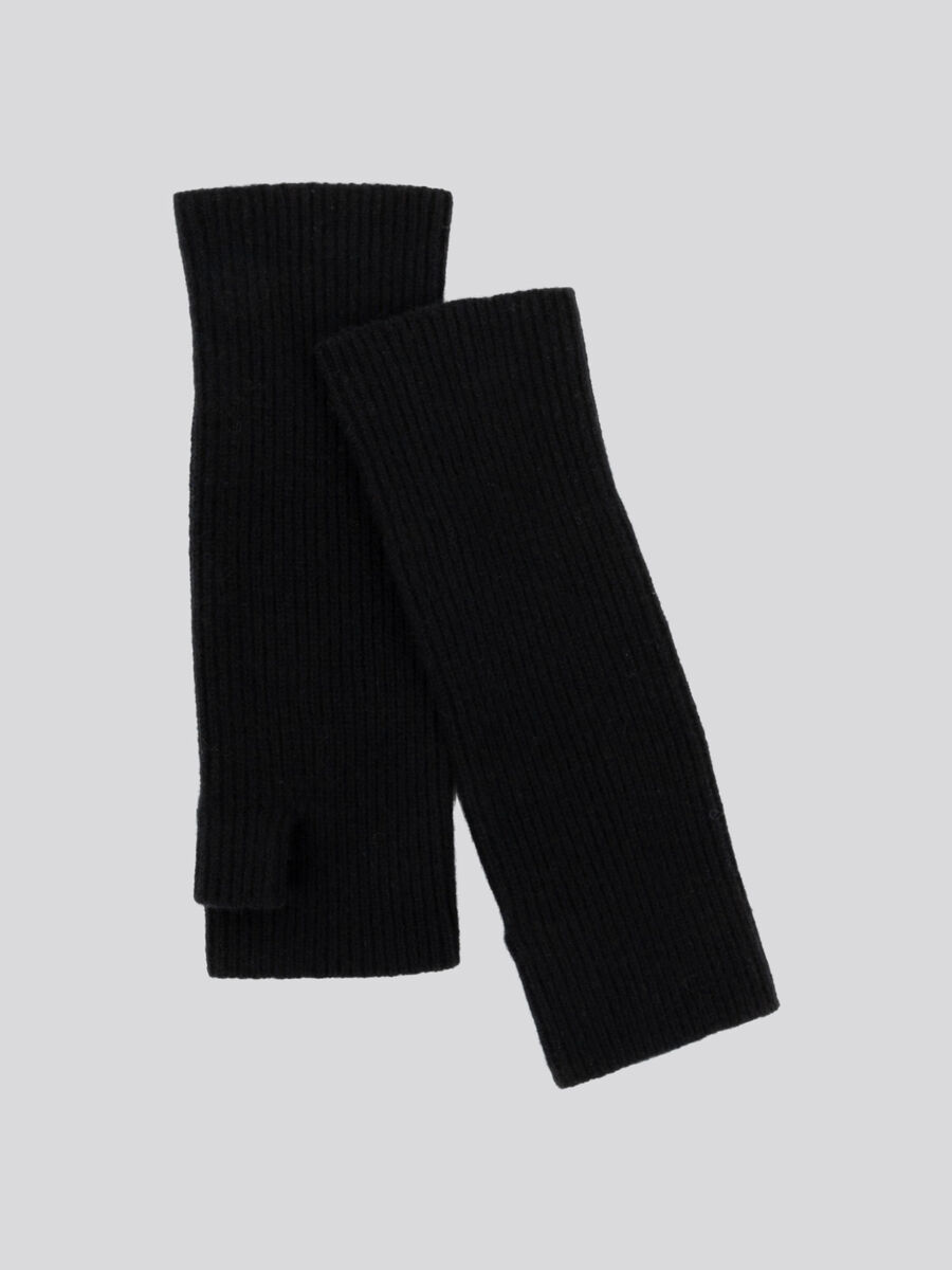 Gants sans doigts côtelés en cachemire  image number 0