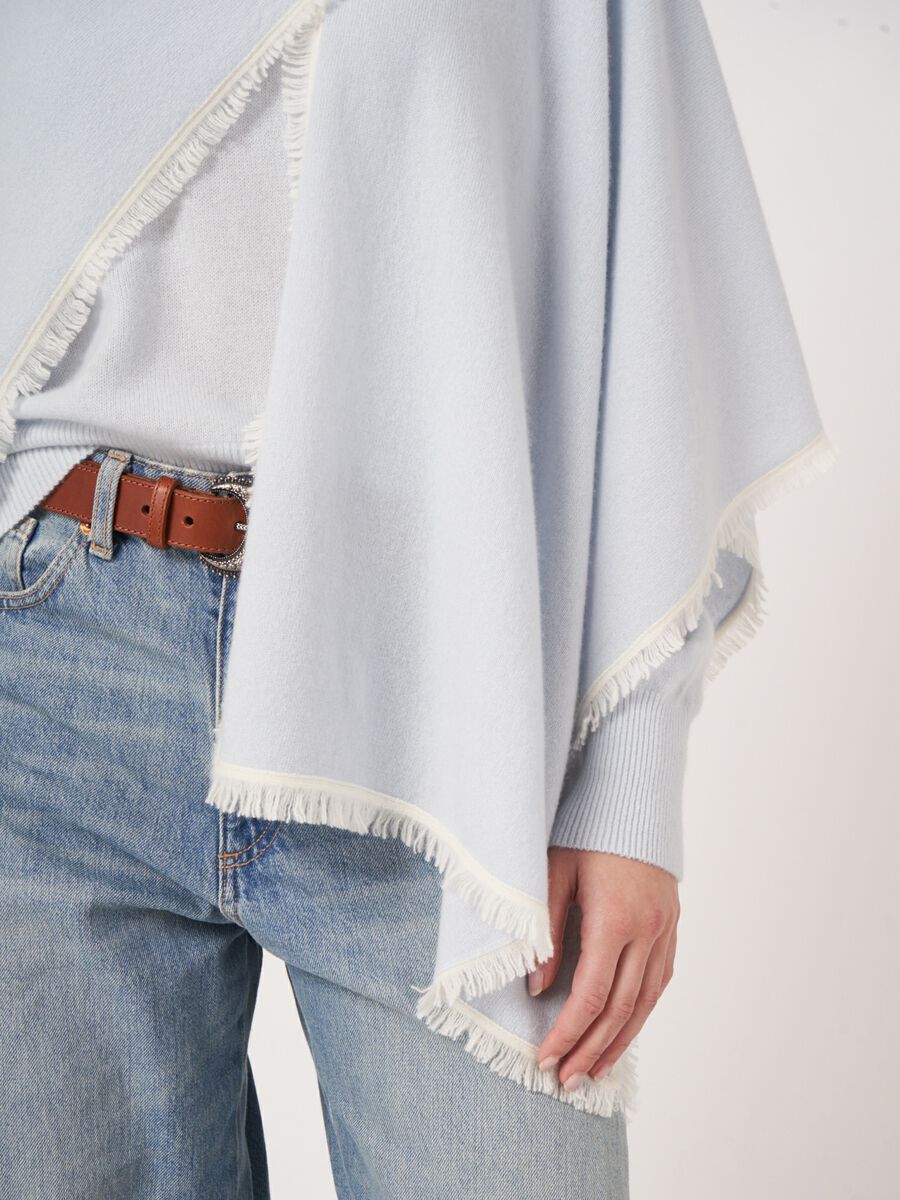 Poncho-Umhang mit Fransen aus Kaschmir image number 4